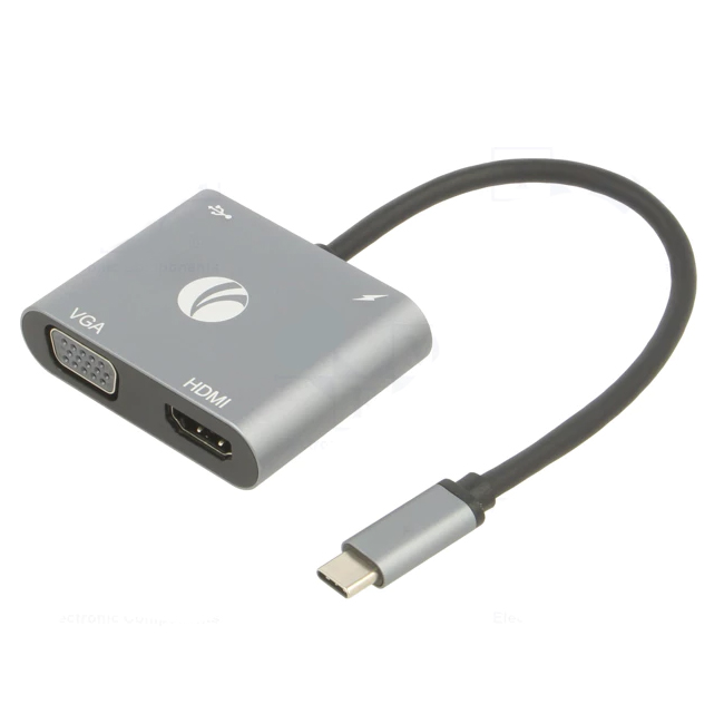 Converter Vcom Usb-C To 4 In1 Cu4512(3m)