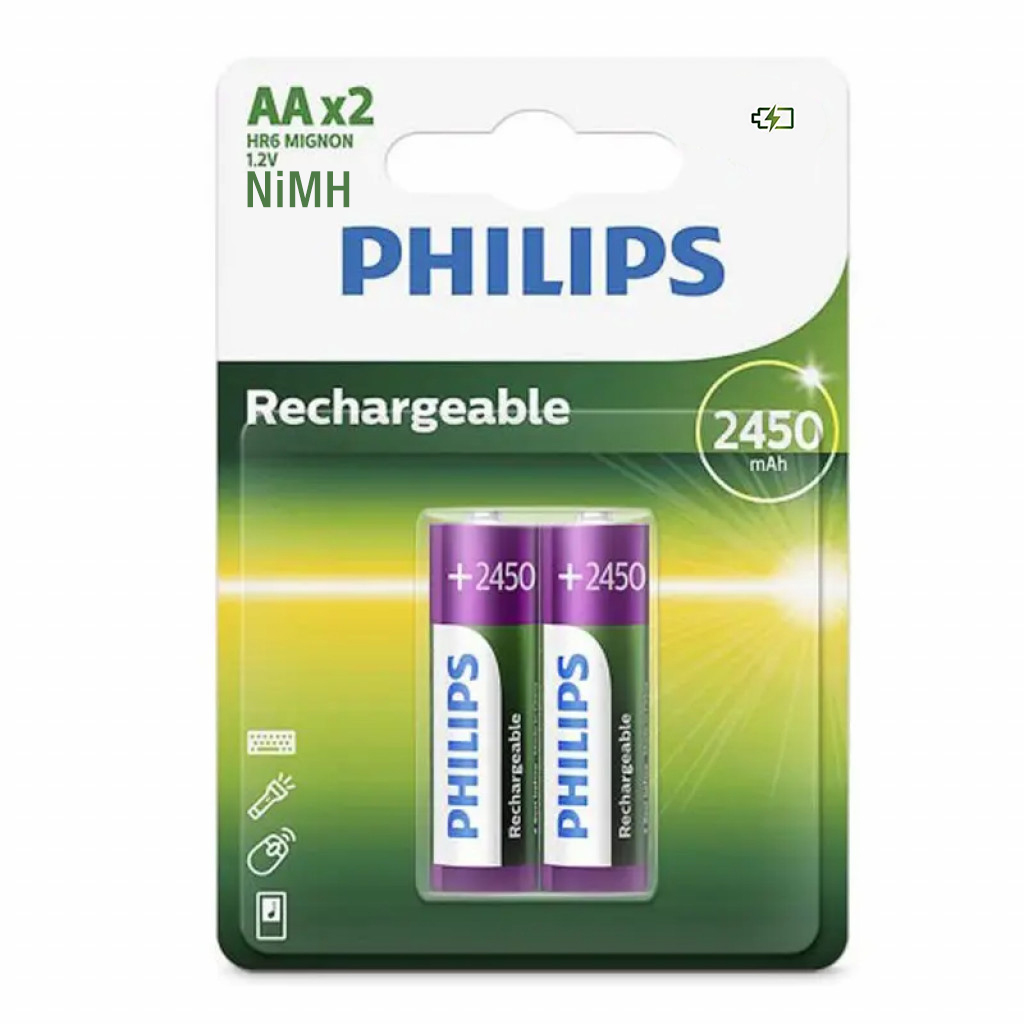 Battery Philips Rechargeable Aa 2pcs