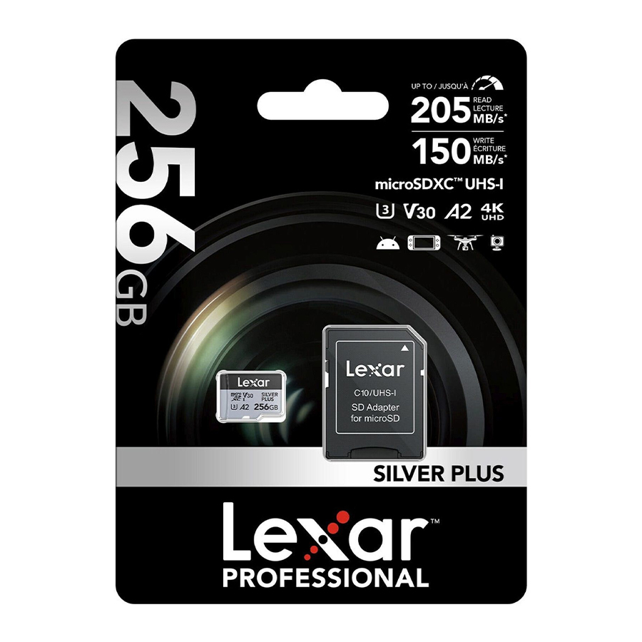 Micro Sd Lexar 256gb Silver/P 205mb/S(1y