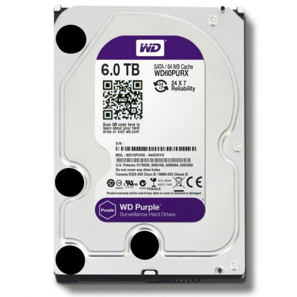 Hard Disk Wd 6tb Sata Purple (2y)