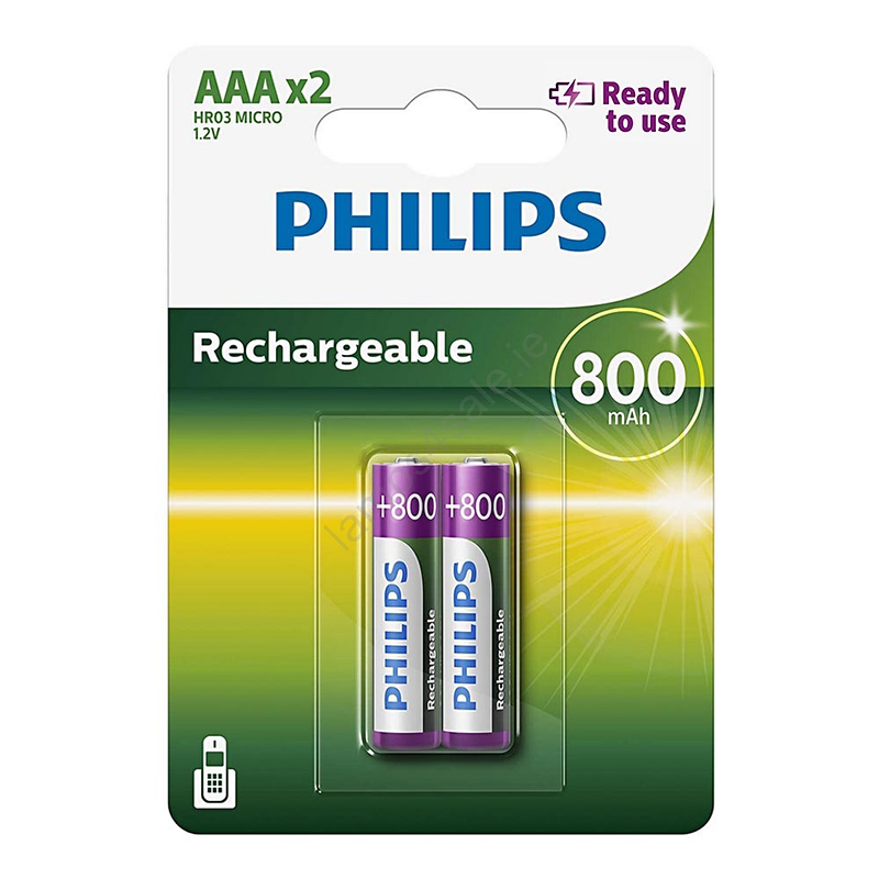 Battery Philips Rechargeable Aaa 2pcs