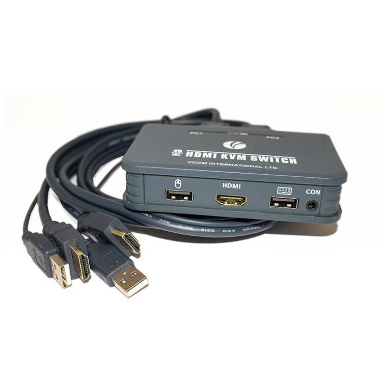 Kvm Switch Vcom 2 Port Hdmi Dd221 (6m)